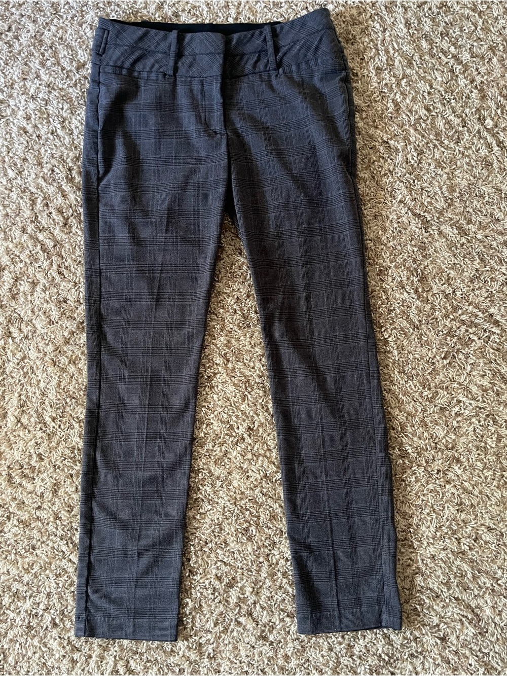 Maurices Black and Gray Plaid Dress Pants